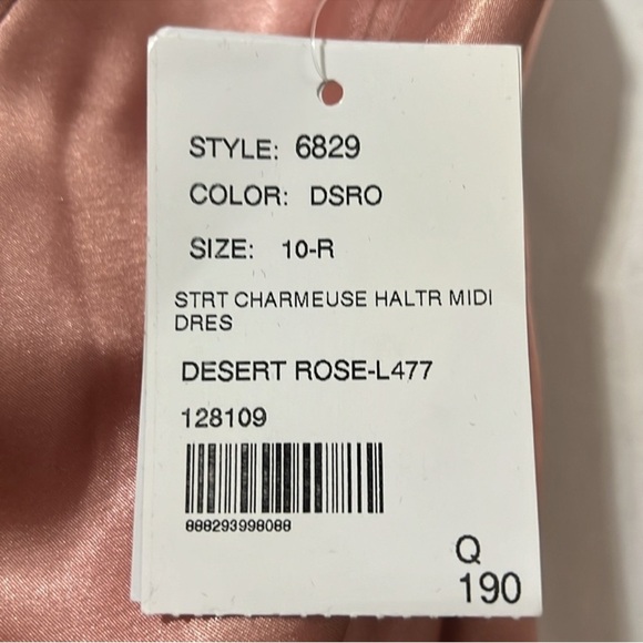 β¨ NWT After Six Satin Halter Midi Dress β Desert Rose Pink (Size 10) - Picture 5 of 6